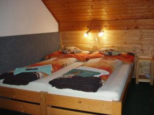 Säng eller sängar i ett rum på Pension Jitka