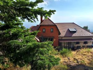 a house on top of a hill with a tree at Hotel Villa Dorata in Nicolosi