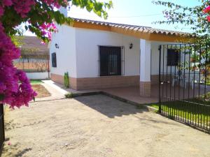 une maison avec une porte devant elle dans l'établissement Trujilllo Holiday Home, à Conil de la Frontera