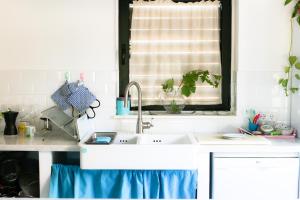 a kitchen with a sink and a window at Casa para tres hermanas in Bullas +57 photos