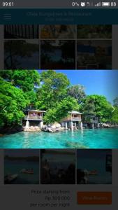 un collage di foto di una casa nell'acqua di Olala Café & Bungalows a Sabang