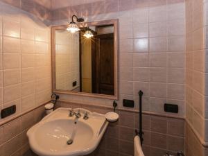 a bathroom with a sink and a mirror at Farmhouse in Montoro near Montoro Castle in Narni +32 photos