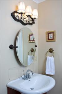 a bathroom with a sink and a mirror at Changing Times Boutique Country Lodging in West Taghkanic