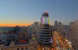 Nespecifikovaný výhled na destinaci Madrid nebo výhled na město při pohledu z apartmánu