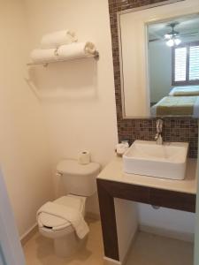 Koupelna v ubytování Hotel Quinta