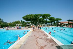 un grupo de personas en una piscina en Camping River, en Ameglia