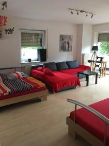 Postel nebo postele na pokoji v ubytování Ferienhaus am Schönberg