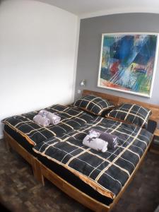 Letto o letti in una camera di Apartmenthaus Kühnen