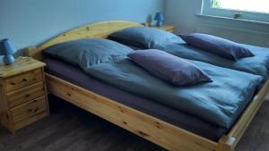 Posteľ alebo postele v izbe v ubytovaní Haus Darmstadt