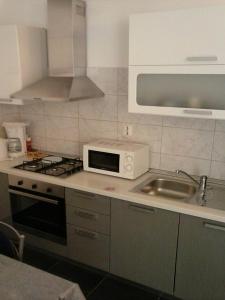 Kuchyň nebo kuchyňský kout v ubytování Apartmani Marić