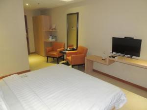 TV a/nebo společenská místnost v ubytování Dela Chambre Hotel