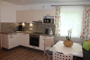 A kitchen or kitchenette at Ferienwohnungen Karwendel Camping