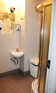 a bathroom with a sink and a toilet at Auberge L'Apero in Montreal