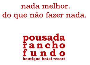 Certifikát, hodnocení, plakát nebo jiný dokument vystavený v ubytování Hotel Pousada Rancho Fundo