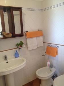 ヴェッレトリにあるLa Culla Dei Castelli Romaniのバスルーム(洗面台、トイレ、タオル付)