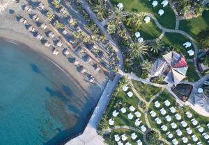 an overhead view of a beach and the water at Amathus Beach Hotel Limassol in Limassol