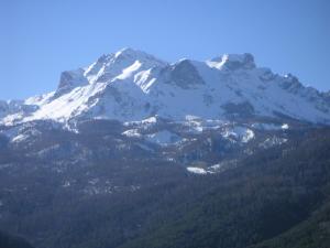 una montagna innevata con alberi di fronte di T2 BARCELONNETTE a Barcelonnette