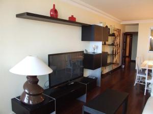 TV a/nebo společenská místnost v ubytování Vivienda en Gijon frente al mar
