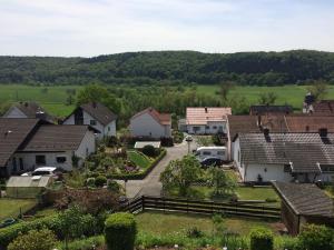 a small village with houses and a road at Apartment Bellevue in Blieskastel