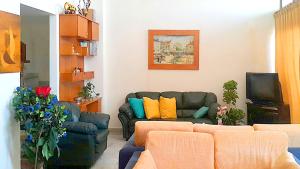 a living room with a couch and a tv at AlSaeed Residence in Jounieh