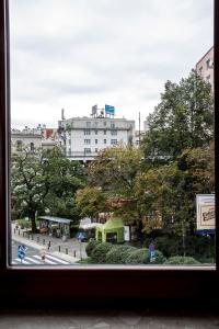 Výhľad na mesto Varšava alebo výhľad na mesto priamo z hostela