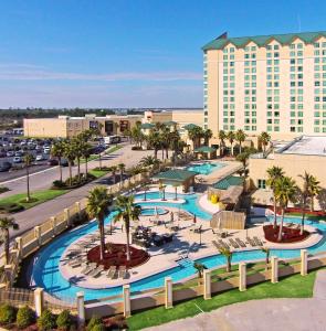 an aerial view of the pool at the resort at Hollywood Casino Gulf Coast in Bay Saint Louis