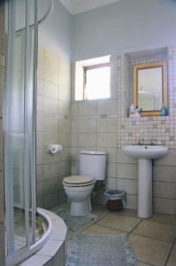 a bathroom with a toilet and a sink at House Forget Me Not in Bredasdorp