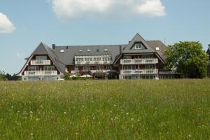 una casa grande sentada en un campo de hierba en Hotel Reppert en Hinterzarten