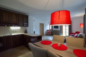 Kuchyň nebo kuchyňský kout v ubytování Apartmány Nová Pec