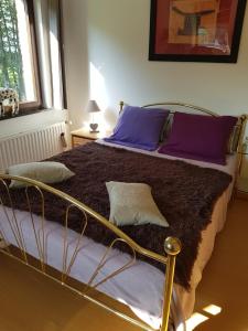 Кровать или кровати в номере Gite des étangs de Saint Bale