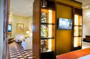 TV a/nebo společenská místnost v ubytování Bayat Hotel