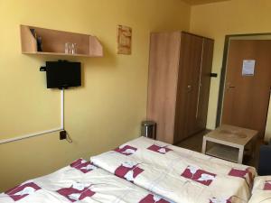 Ein Bett oder Betten in einem Zimmer der Unterkunft Penzion Janovice