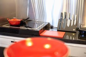 Kuchyň nebo kuchyňský kout v ubytování Hotel Colvenier