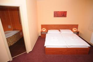 Letto o letti in una camera di Hotel Olympionik