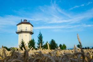 un faro in mezzo a un campo di Art Tower a Vratimov