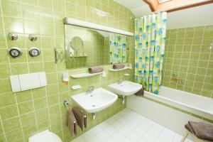 y baño con lavabo, aseo y espejo. en Ferienwohnung Wiedemann en Oberstdorf