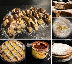 a collage of pictures of different pies and desserts at Residenza RoMa in Tropea