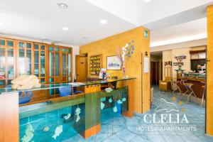 a swimming pool in the middle of a room at Hotel Clelia in Ustica