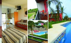 a collage of pictures of a house with a swimming pool at HM San Jose in San José
