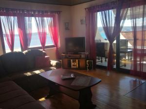 a living room with a couch and a table at Odvojak Apartments in Crikvenica