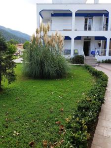 a house with tall grass in front of it at Villa Riviera in Stavros