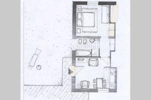 a drawing of a floor plan of a room at Casa Monteggia in Dobbiaco