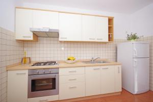 Kuchyň nebo kuchyňský kout v ubytování Apartments Imgrund