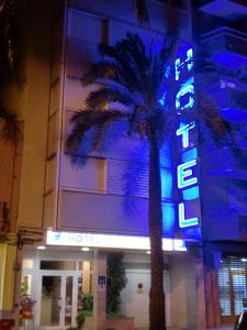 貝尼卡洛的住宿－埃爾品奇德奧洛酒店，前面有棕榈树的酒店