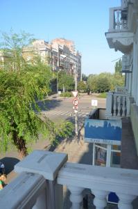 a view of a street from a balcony of a building at VIP apartment Karl Marks Avenue in Kryvyi Rih