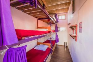 um quarto com dois beliches num hostel em The Trip Hostel em Punta del Este