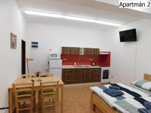 Kuchyňa alebo kuchynka v ubytovaní Apartmány Horní Planá