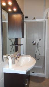 Un baño con lavabo y ducha en La casa del Ciodo, en Colico 45 fotos más