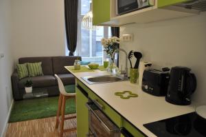 Kuchyňa alebo kuchynka v ubytovaní Studio Apartments City&style + 31 fotografií