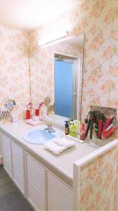 a bathroom with a sink and a mirror at Pal Annex Yamaguchi (Love Hotel) in Iwakuni